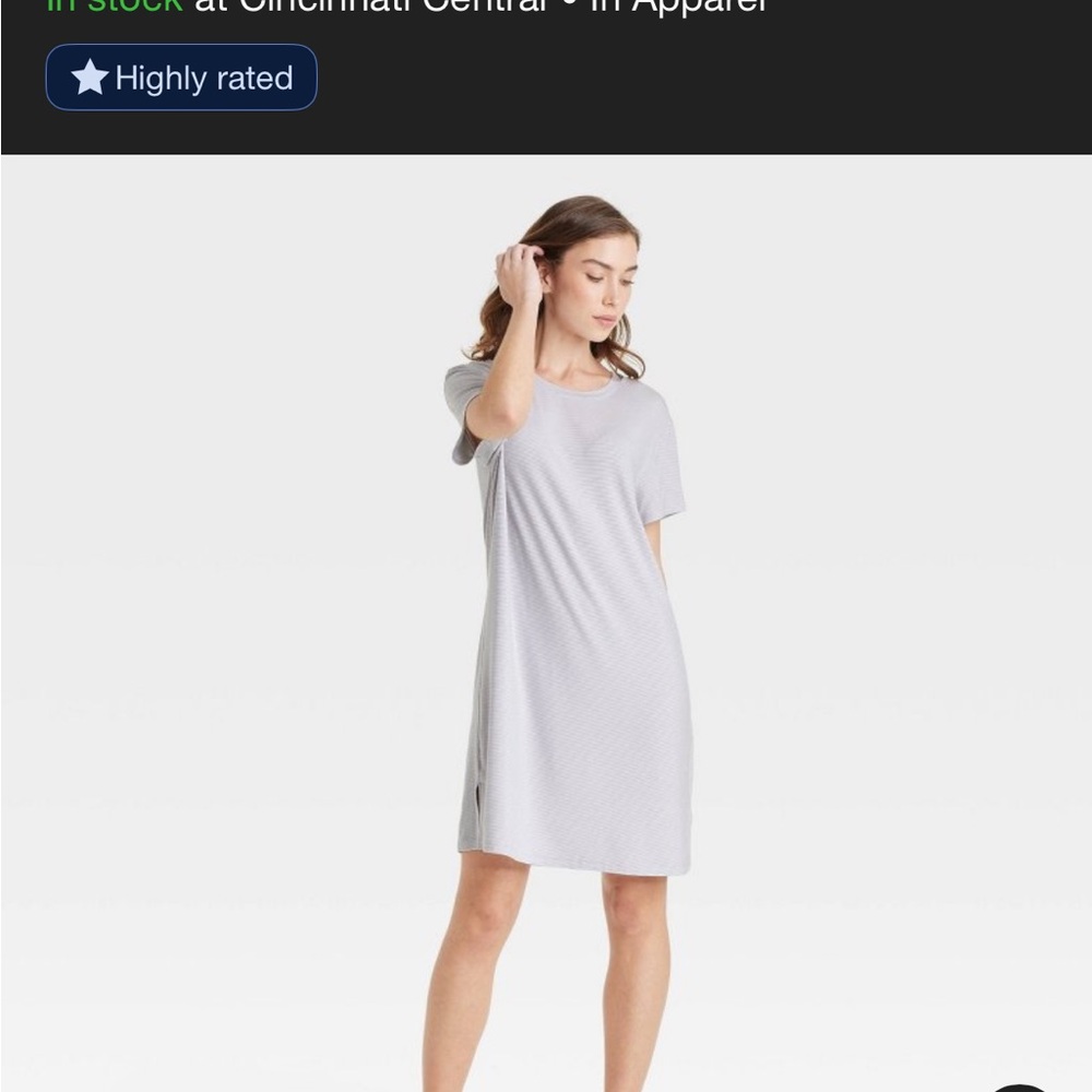 Auden Light Gray Striped Dress